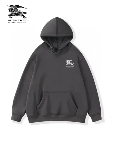 Burberry Equestrian Knight Hoodie Charcoal Gray Hoodie - 1