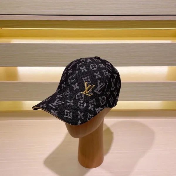 Louis Vuitton Monogram Denim Baseball Cap Black - 1