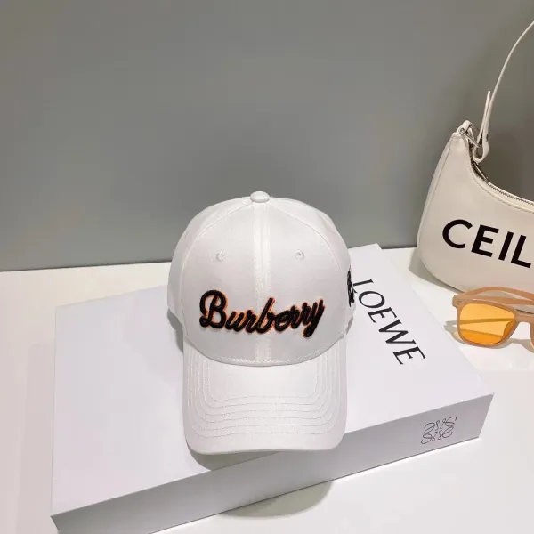 Burberry Monogram Baseball Cap White - 5