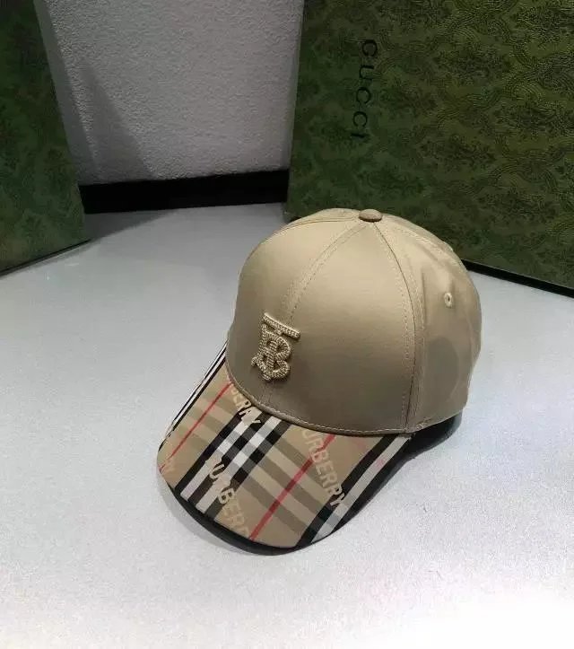 Burberry Monogram-Trim Baseball Cap Beige