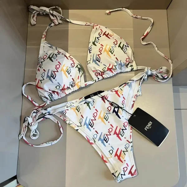Fendi Logo-Print One-Piece Swimsuit Brown - 5