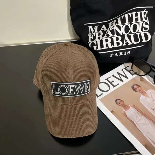 Loewe Corduroy Baseball Cap Beige - 1