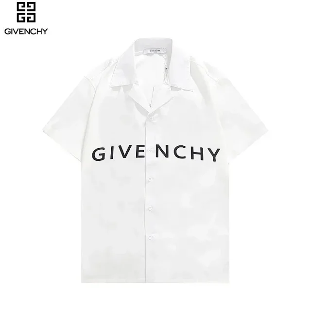Givenchy Shirts Short-Sleeve Logo Print Button-Up Shirt product detail image 2