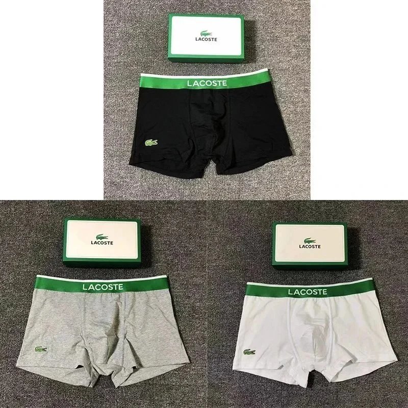 Lacoste Underwear Boxer Briefs — LACOSTE White, Black, and Gray Gift Set
