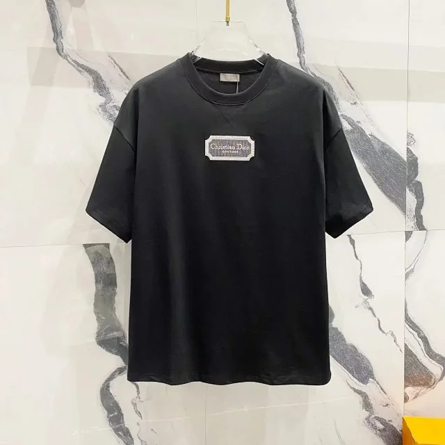 Dior T-Shirts Embroidered logo crew-neck short-sleeve product detail image 9