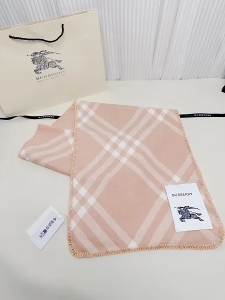 Burberry Classic Check Cashmere Scarf Blush Pink Scarf - 1