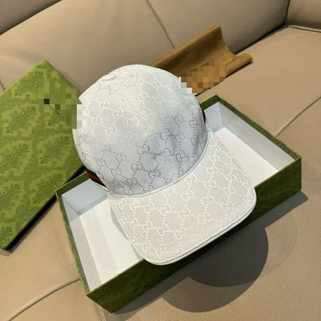 Gucci Hats GG monogram jacquard baseball cap with Web stripe product detail image 8