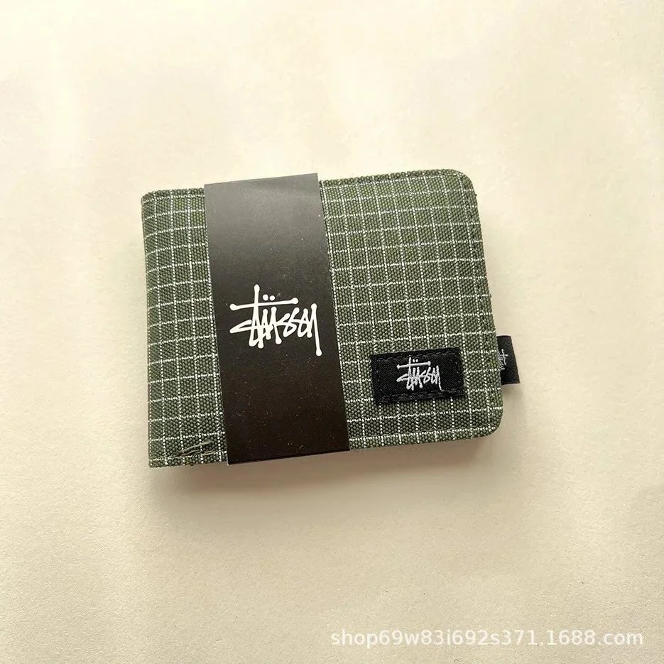 西图短钱包  格子 绿 无盒