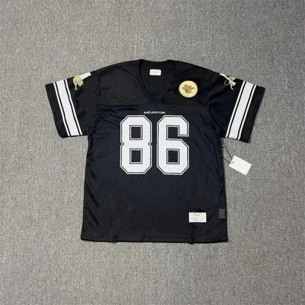 Ain't Leoh Dope x Custom Football Jersey Black White Gold Jersey - 1