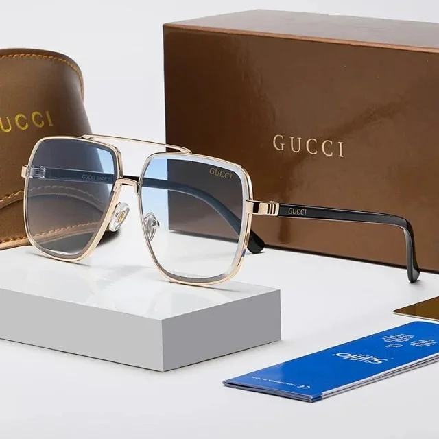Gucci Eyewear 4643 square metal-frame sunglasses product detail image 4