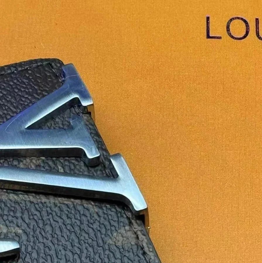 Louis Vuitton Belts LV Initiales buckle with Monogram-pattern strap — Coffee flower silver buckle