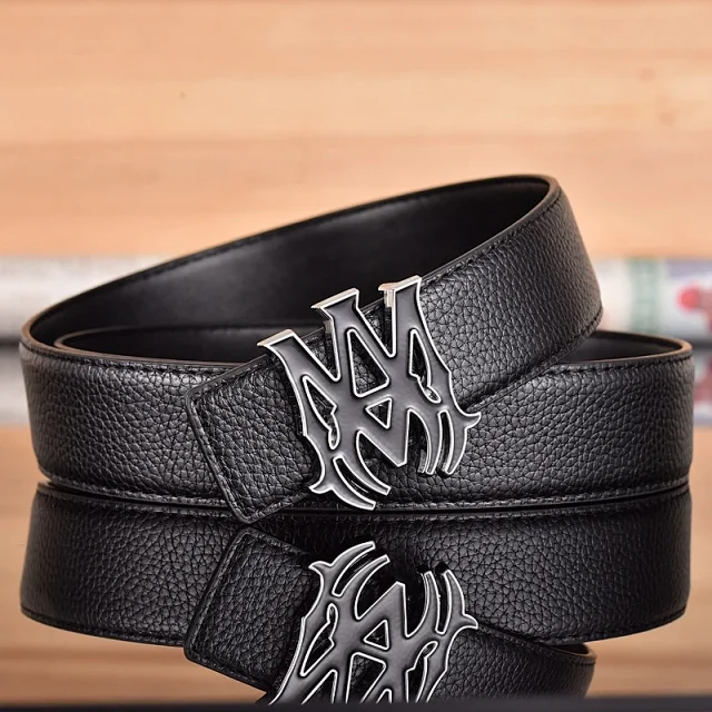 SS.AM Belts Pebbled Leather Monogram Buckle product detail image 5