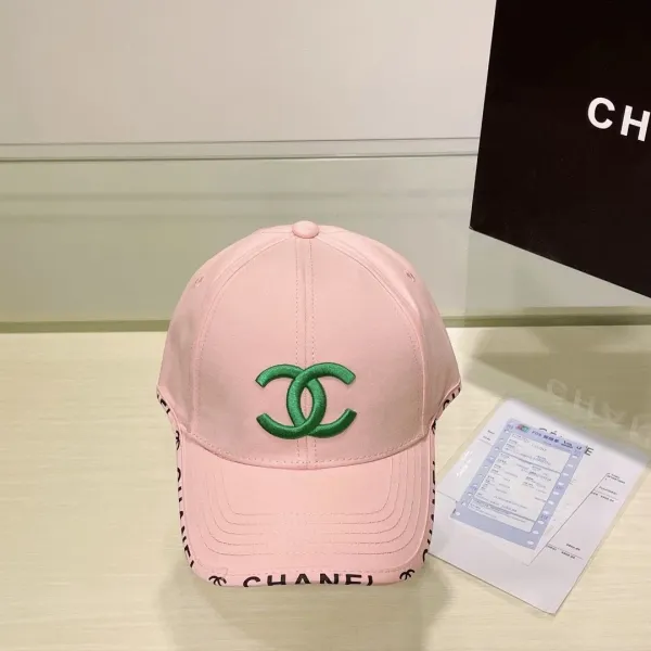 Chanel CC Logo Pink Baseball Cap - 1