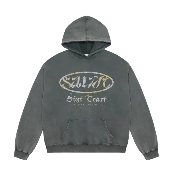 Saint TearT Vintage Wash Gray Hoodie - 1