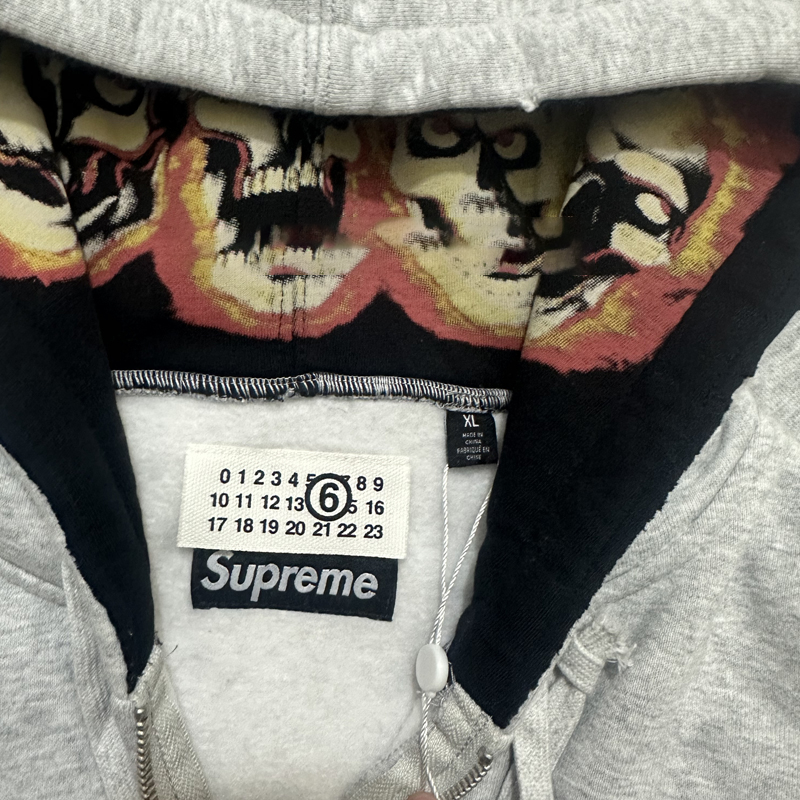 Supreme Hoodies & Sweatshirts Zip-Up Hoodie with Skull Hood Lining and 1994 Graphic image 9