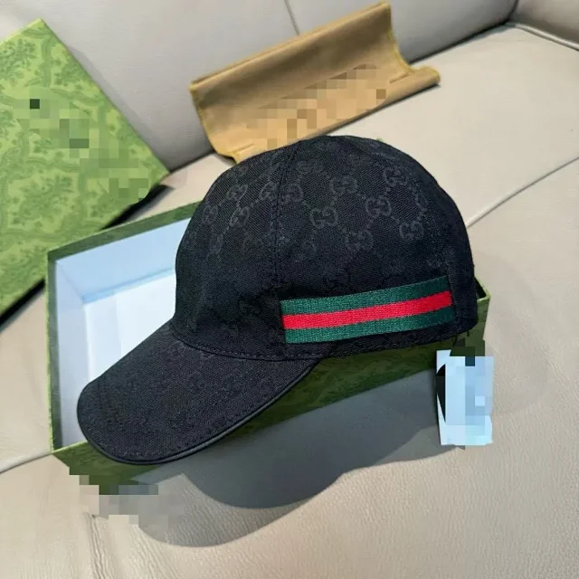 Gucci Hats GG monogram jacquard baseball cap with Web stripe product detail image 7