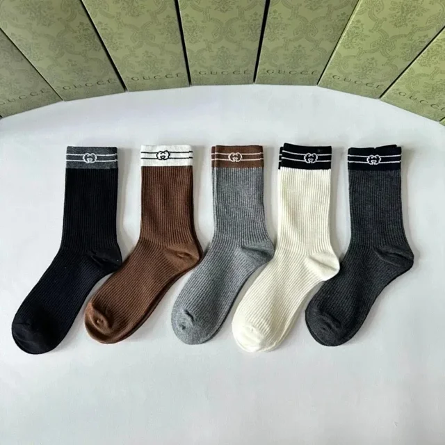 Gucci Socks Logo Pattern Socks, 5-Pair Set product detail image 1