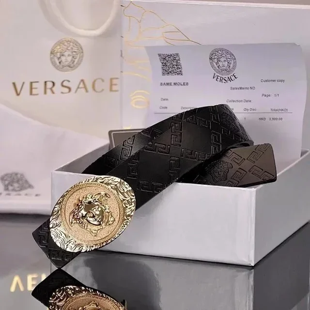 Versace Belts K4-02273 Medusa buckle embossed leather belt product detail image 5