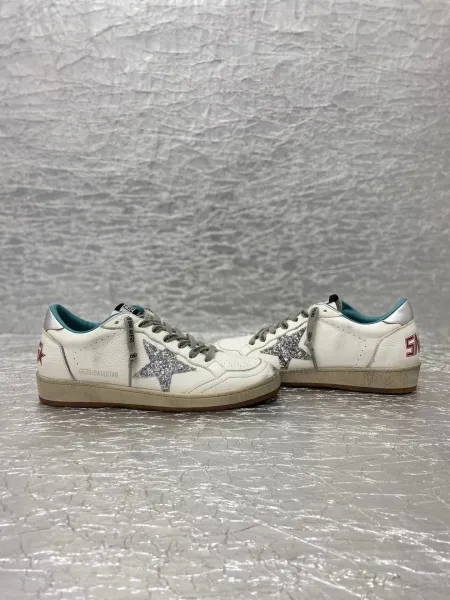 Golden Goose Ballstar White Gray Star Sneakers - 3