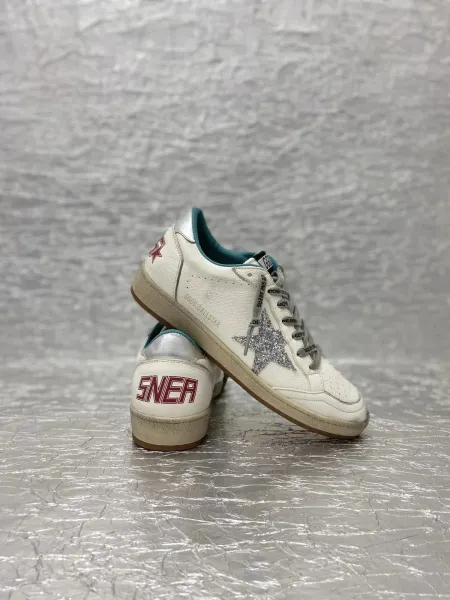 Golden Goose Ballstar White Gray Star Sneakers - 6