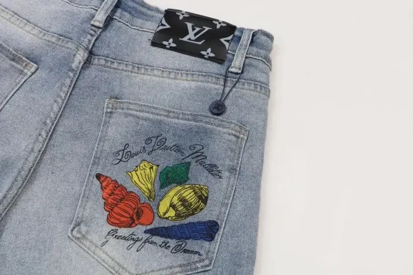 Louis Vuitton x Takashi Murakami Monogram Flower Patch Black Jeans - 7