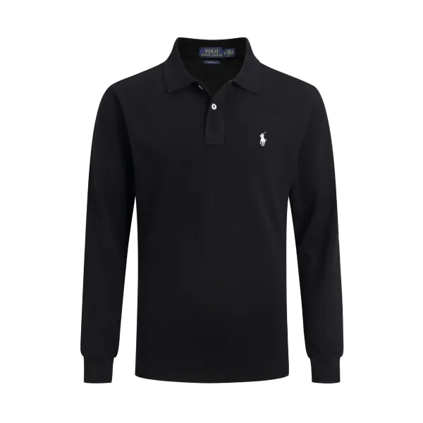 Ralph Lauren Classic Fit Long Sleeve Polo Black - 1