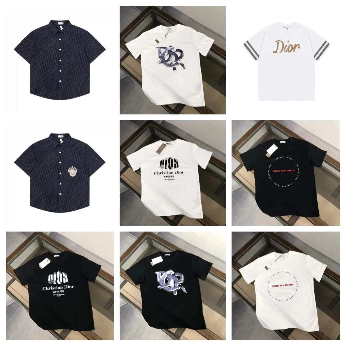 Christian Dior Men's Black T-Shirt with Logo Print