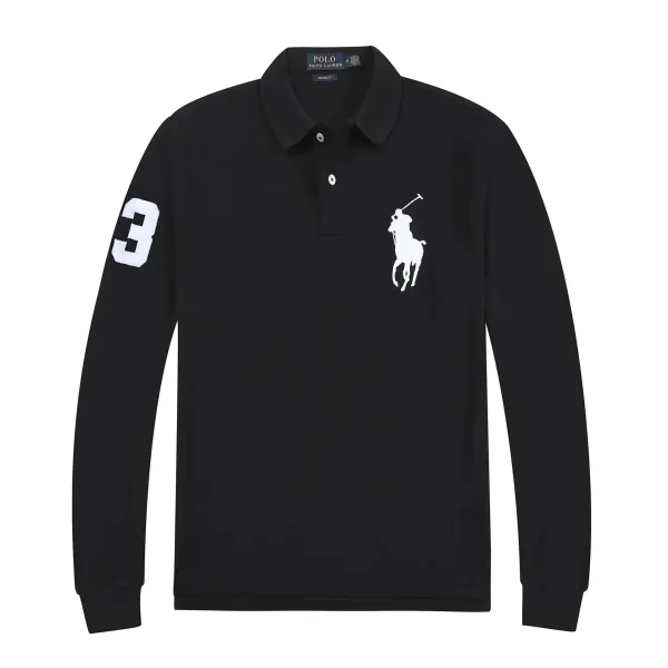 Ralph Lauren Big Pony Long Sleeve Polo Black - 1