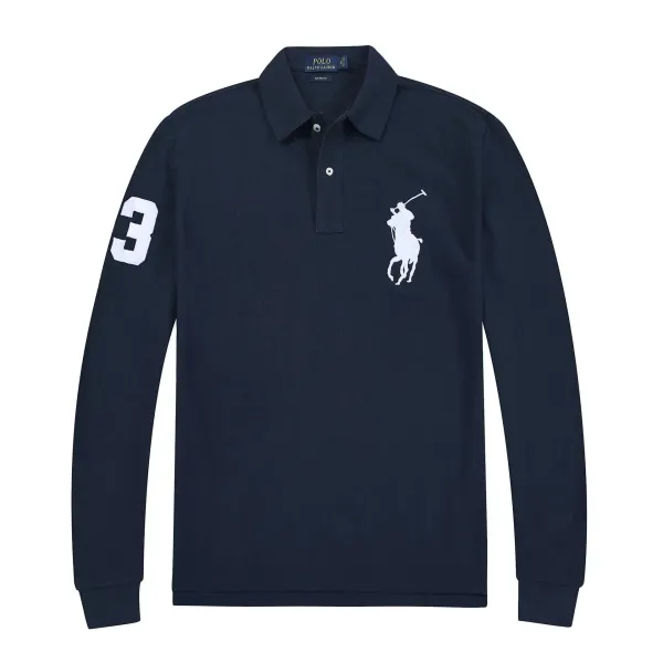 Ralph Lauren Big Pony Long Sleeve Polo Navy - 1