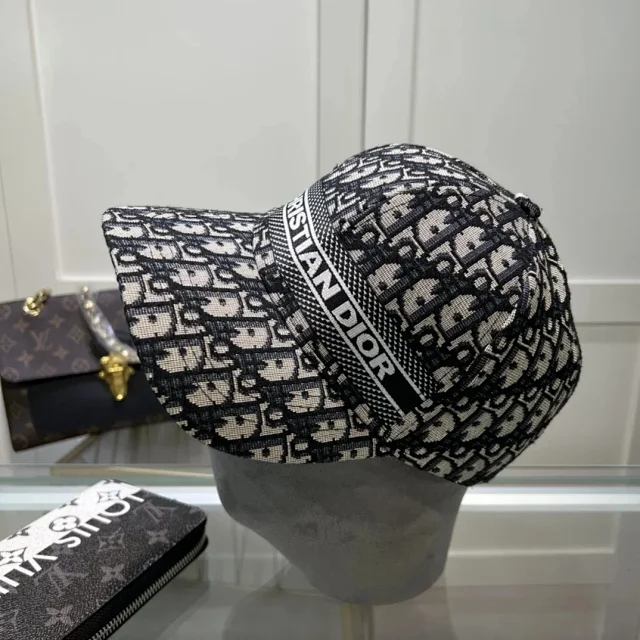 Dior Hats Oblique Monogram Embroidered Logo Baseball Cap product detail image 7