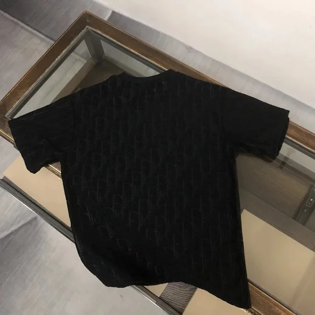 Dior T-Shirts Oblique-pattern crew-neck product detail image 8