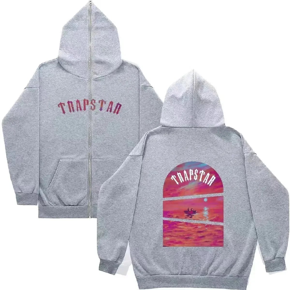 Trapstar Hoodies & Sweatshirts SQ002 zip-up hoodie with graphic prints — 5 gray