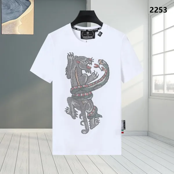 Philipp Plein Platinum Cut Dragon Embroidered White T-Shirt - 1