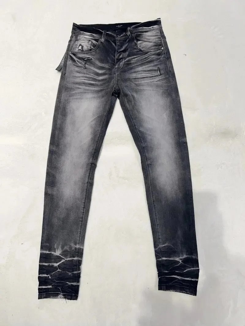 Gallery Dept. Distressed Denim Jeans with Turquoise Underlayer - 11