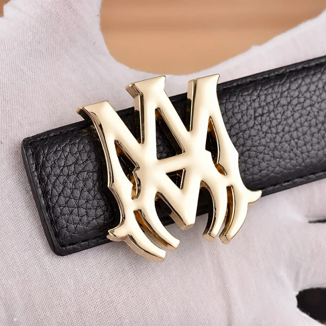 SS.AM Belts Pebbled Leather Monogram Buckle product detail image 10