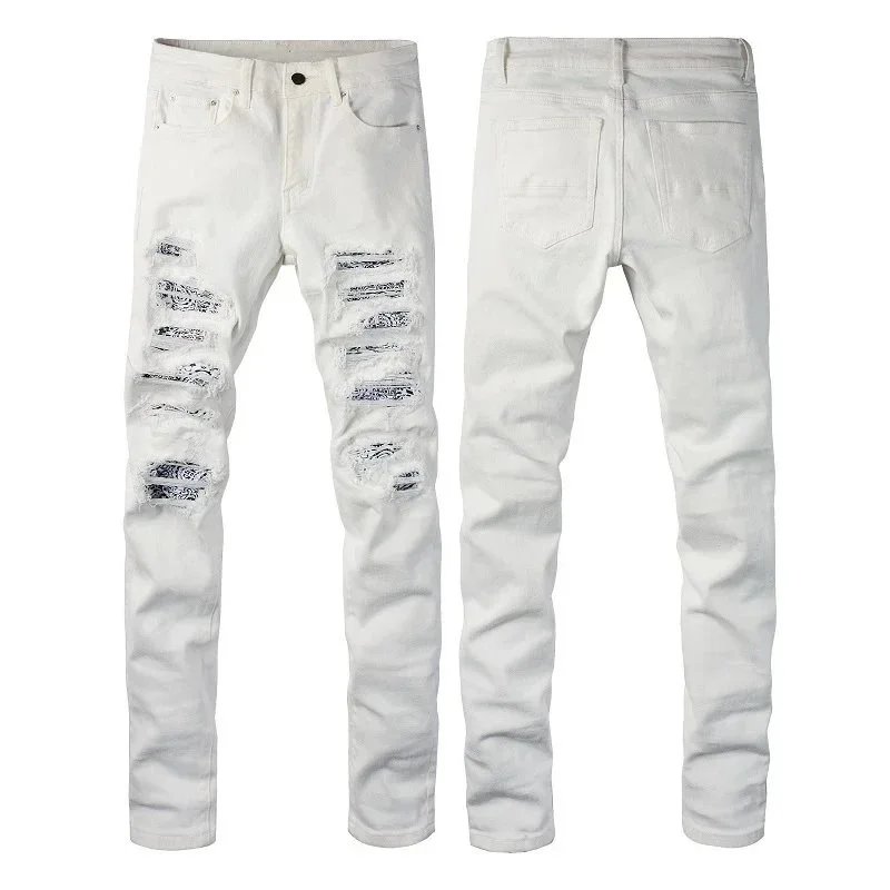 Unbranded Jeans Distressed Slim-Fit — 843