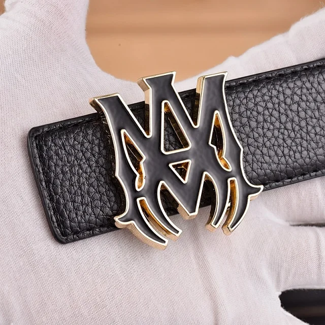 SS.AM Belts Pebbled Leather Monogram Buckle product detail image 13