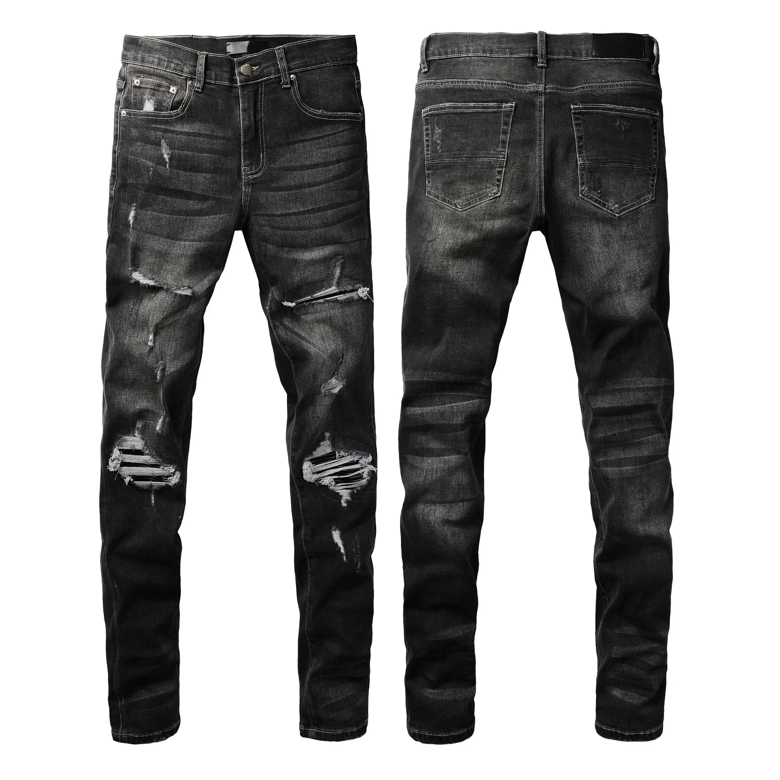 Unbranded Jeans Distressed Slim-Fit — 8829