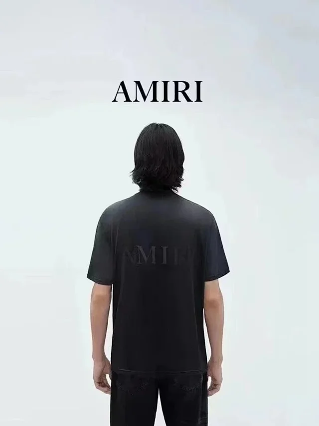AMIRI T-Shirts Distressed logo-print short-sleeve T-shirt product detail image 7