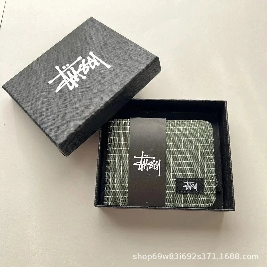 西图短钱包  格子  绿 加盒