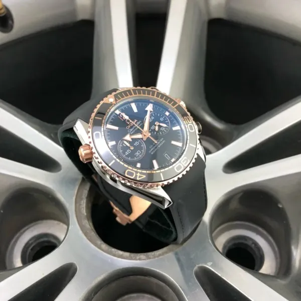 Omega Seamaster Planet Ocean Chronograph Blue Rose Gold Mechanical Watch - 1