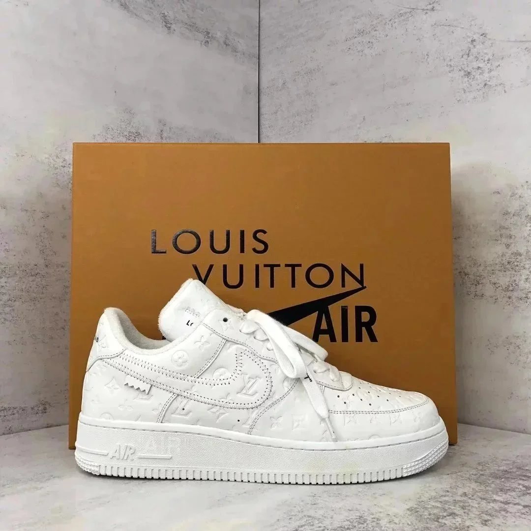 Louis Vuitton x Nike Air Force 1 Low Damier Check White Sneakers - 3