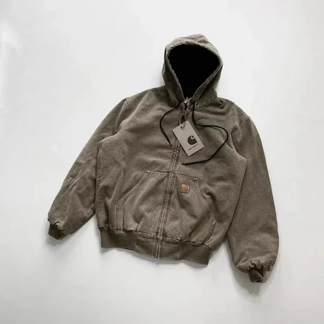 Carhartt Jackets Hooded zip-front canvas jacket with kangaroo pockets product detail image 4