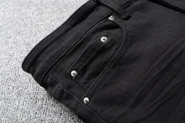 Amiri Distressed Patchwork Black Jeans - 10