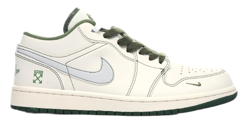 Nike x A Bathing Ape Air Jordan 1 Low 'Bapesta' Navy Beige Sneakers - 7