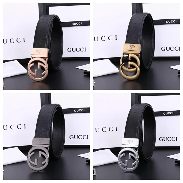 Gucci Belts Embossed monogram belt with interlocking G buckle product detail image 2