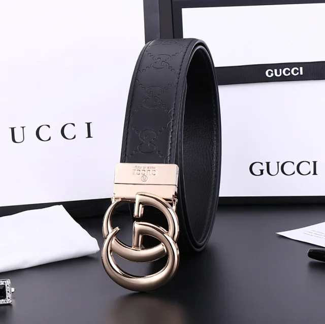 Gucci Belts Embossed monogram belt with interlocking G buckle product detail image 5