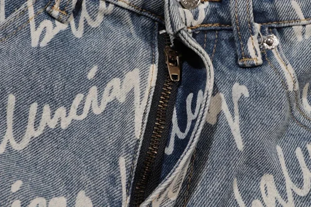 Balenciaga Jeans All-over logo print straight-leg product detail image 5