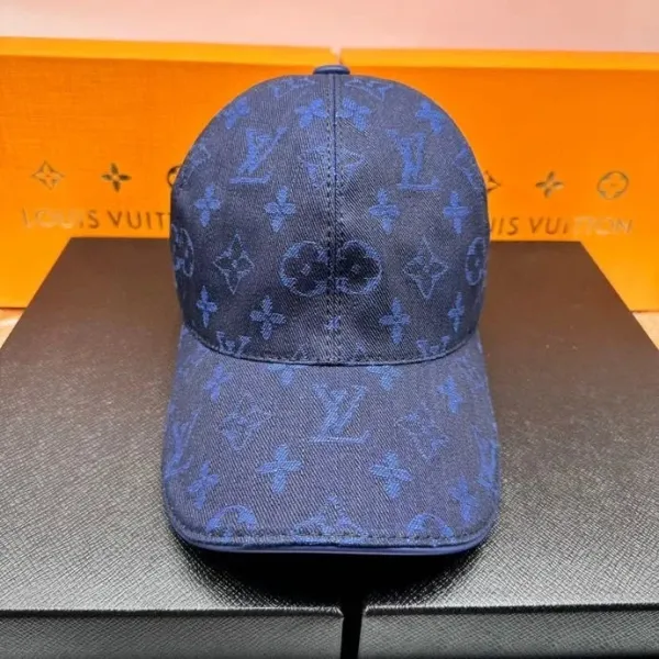 Louis Vuitton Monogram Denim Baseball Cap Navy Blue - 1