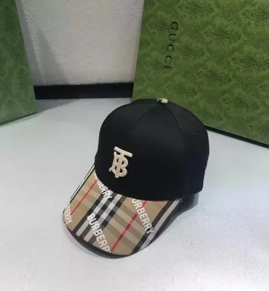Burberry Monogram Print Baseball Cap Black - 1